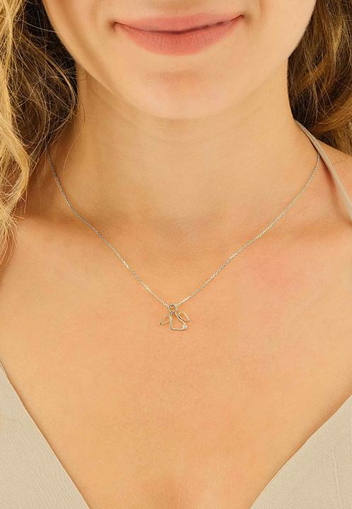 Image du produit Muau ange pendentif or blanc 750 diamant 0.0075ct. 13x15mm (Or blanc 750)