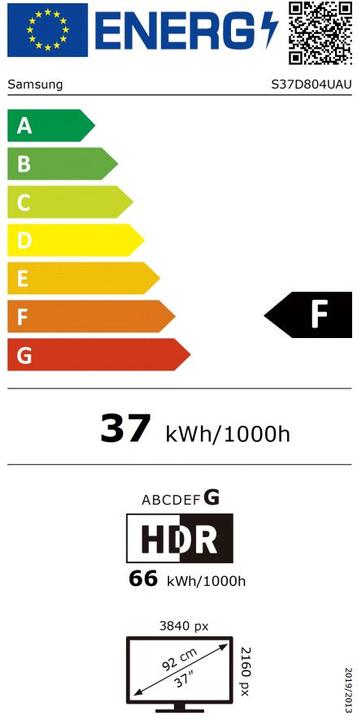 Label énergétique Samsung Dublette - Dis 37 S37D804UAU VA Black (3840 x 2160 pixels, 37")