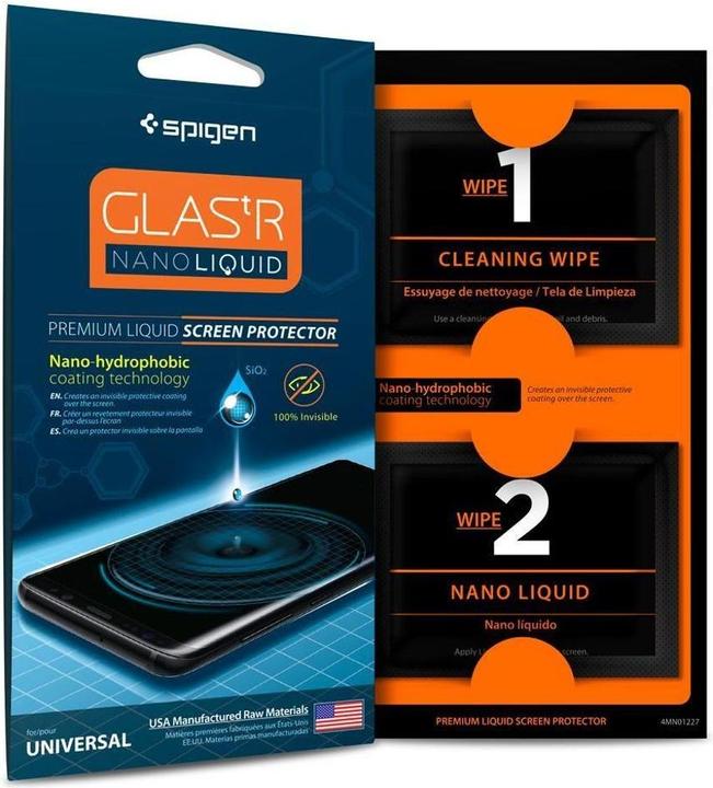 Actual product image Spigen Glass.tR Nano Liquid (1 Piece, Samsung Galaxy S9)