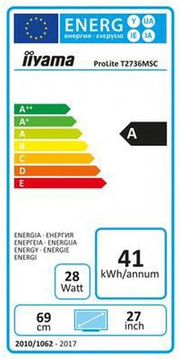 Energie-Label iiyama ProLite T2736MSC-B1 Touch-Monitor (1920 x 1080 Pixel, 27")
