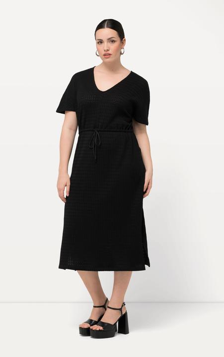 Produktbild Ulla Popken Midikleid, Strukturjersey, V-Ausschnitt, Halbarm (46, 48)