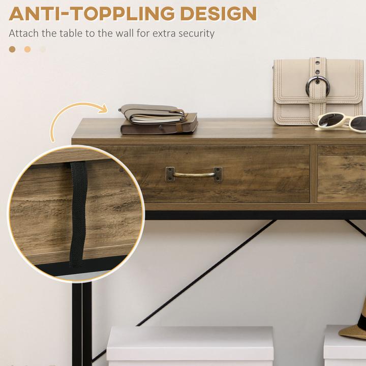 Image du produit Homcom Table console avec 2 tiroirs (35 x 35 x 76.50 cm)