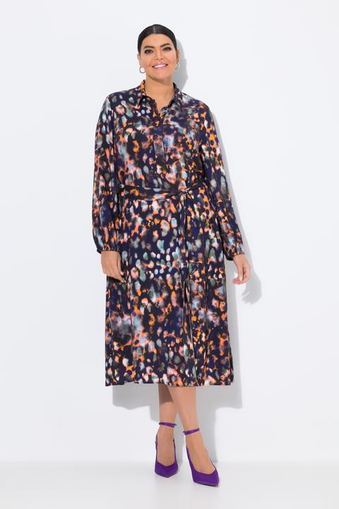 Immagine prodotto Ulla Popken Abito midi chemisier con collo da camicia, maniche lunghe e tasche (62)