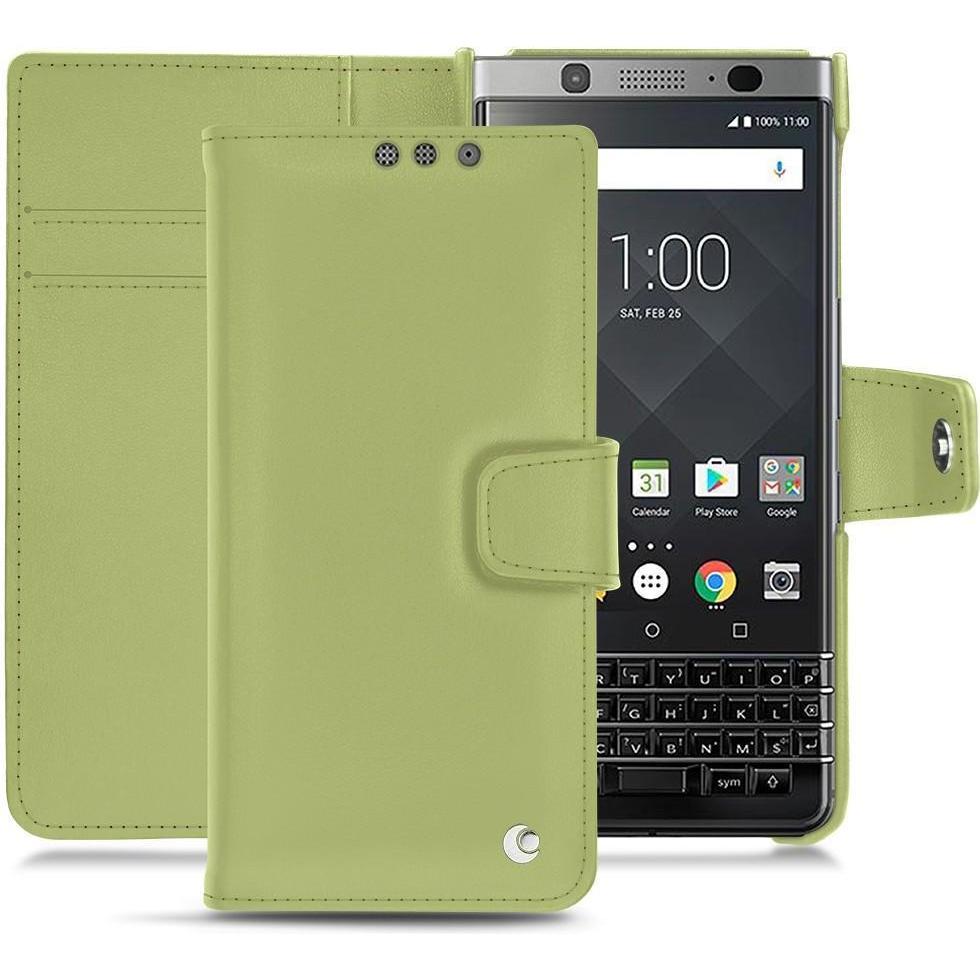 Noreve Lederschutzhülle Wallet (Blackberry KEYone), Smartphone Hülle, Grün