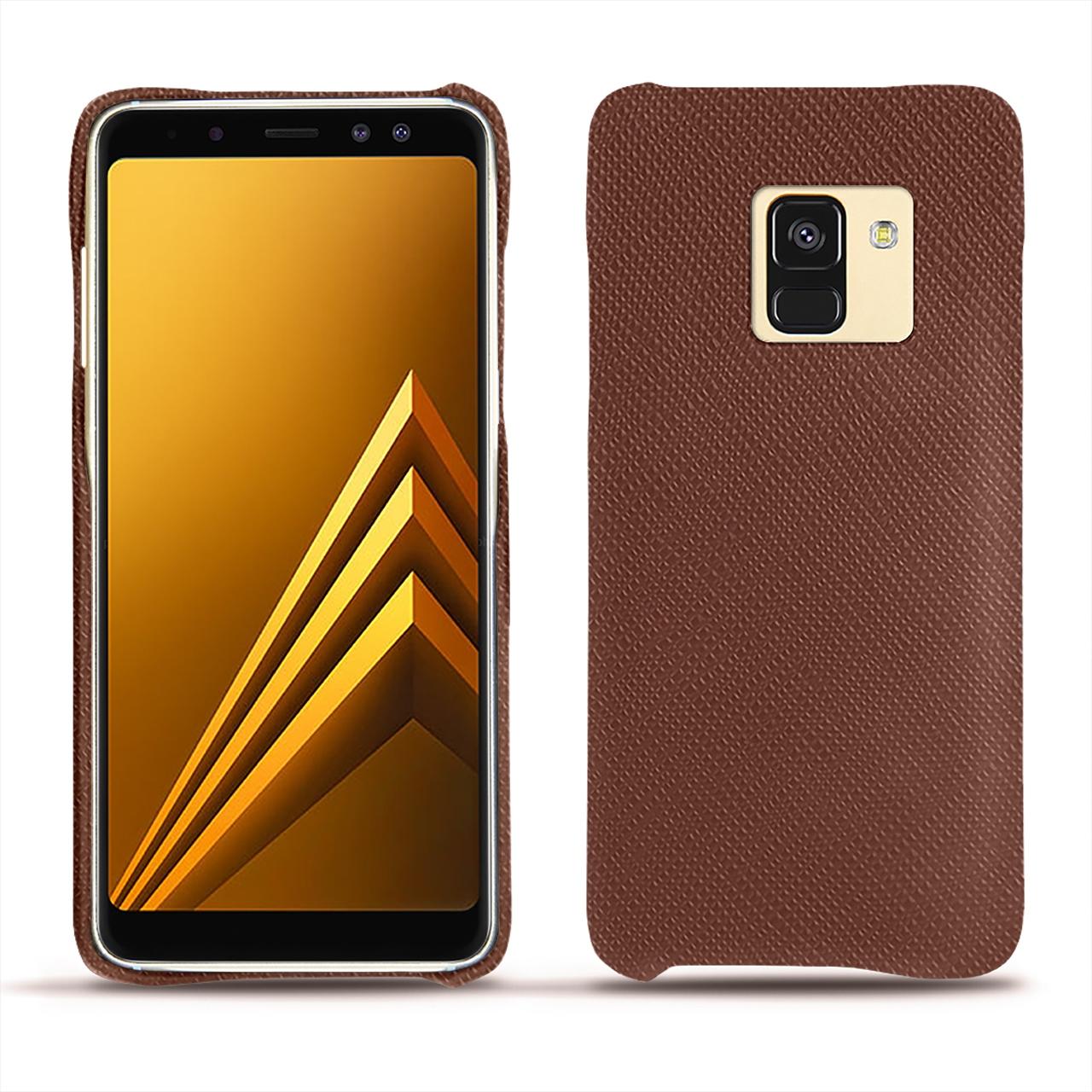Noreve Lederschutzhülle (Samsung Galaxy A8+), Smartphone Hülle, Braun