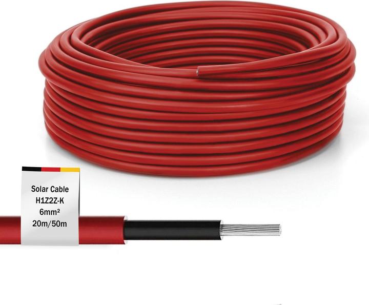 Produktbild Digitus Solar Installationskabel,H1Z2Z2-K,6sqmm,PV 20m,rot,solarpanel,inverter,chargecontroller (Solaranlage Montagematerial, Solarkabel)
