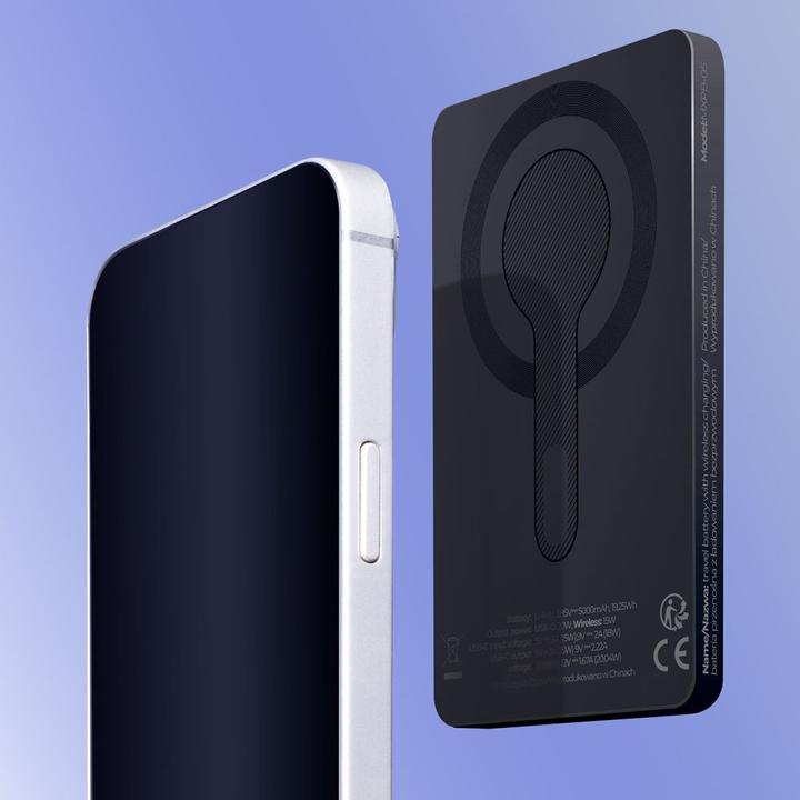 Produktbild Maxlife wireless power bank MXPB-05 20W PD 5000 mAh magnetic black (5000 mAh, 15 W)
