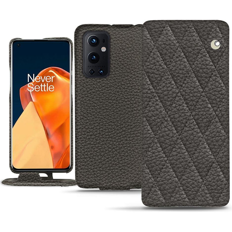 Noreve Lederschutzhülle vertikal (OnePlus 9 Pro), Smartphone Hülle, Grau