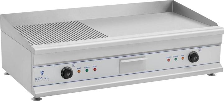 Produktbild Royal Catering Elektro Grillplatte Griddleplatte Griddle Bräter Grill 100cm geriffelt 2 x 3200W (0.01 kW)