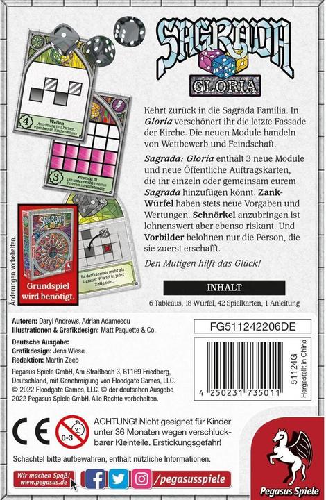 Actual product image Pegasus Sagrada Gloria Extension (German, 1 - 4 Players)