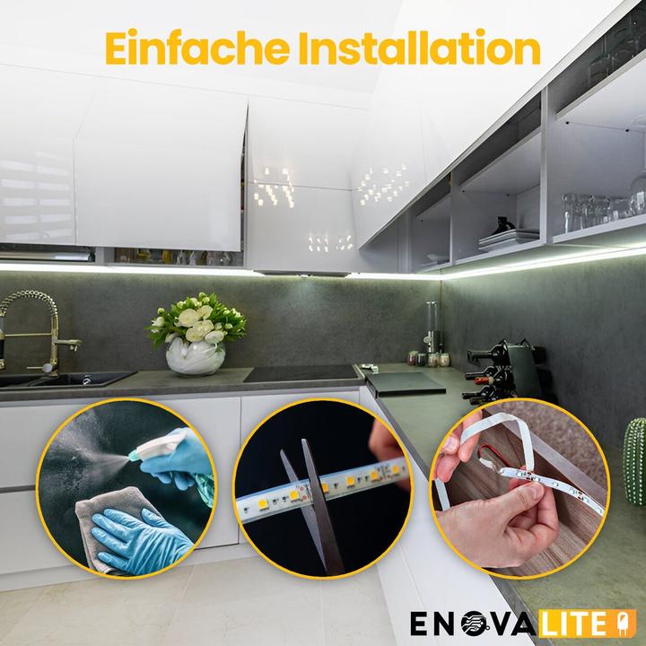 Actual product image Enovalite Set of LED strips, RGB, including remote control and power supply unit (RGB, 500 cm, Indoor)