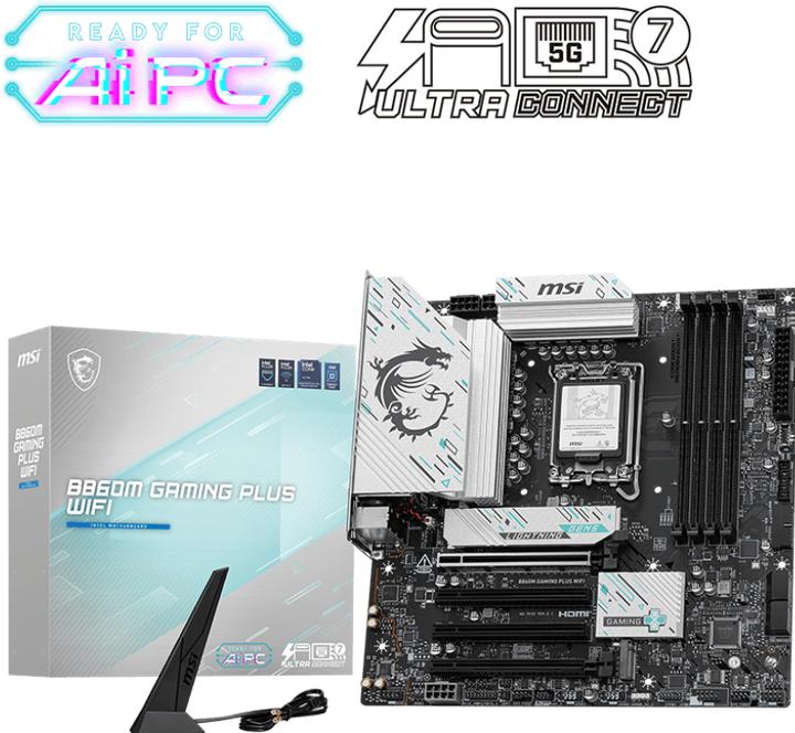 Produktbild MSI B860M GAMING PLUS WIFI (LGA 1851, Intel B860, mATX)