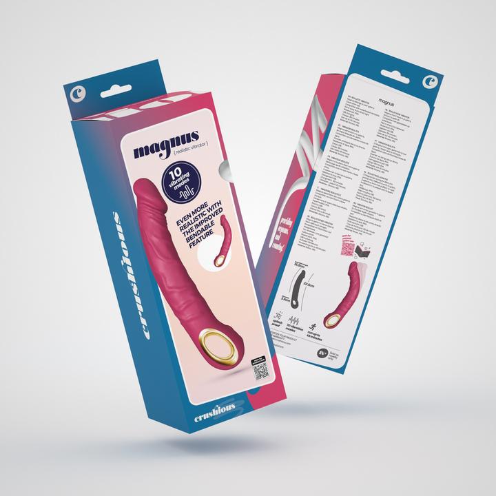 Image du produit Crushious Magnus Bend - Realistic Flexible Vibrator - Pink