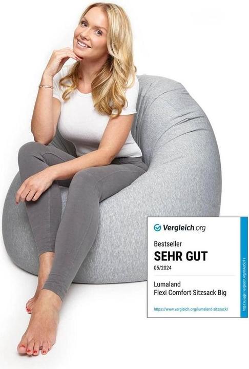 Actual product image Lumaland Sitzsack Flexi Comfort 380 L, Hellgrau