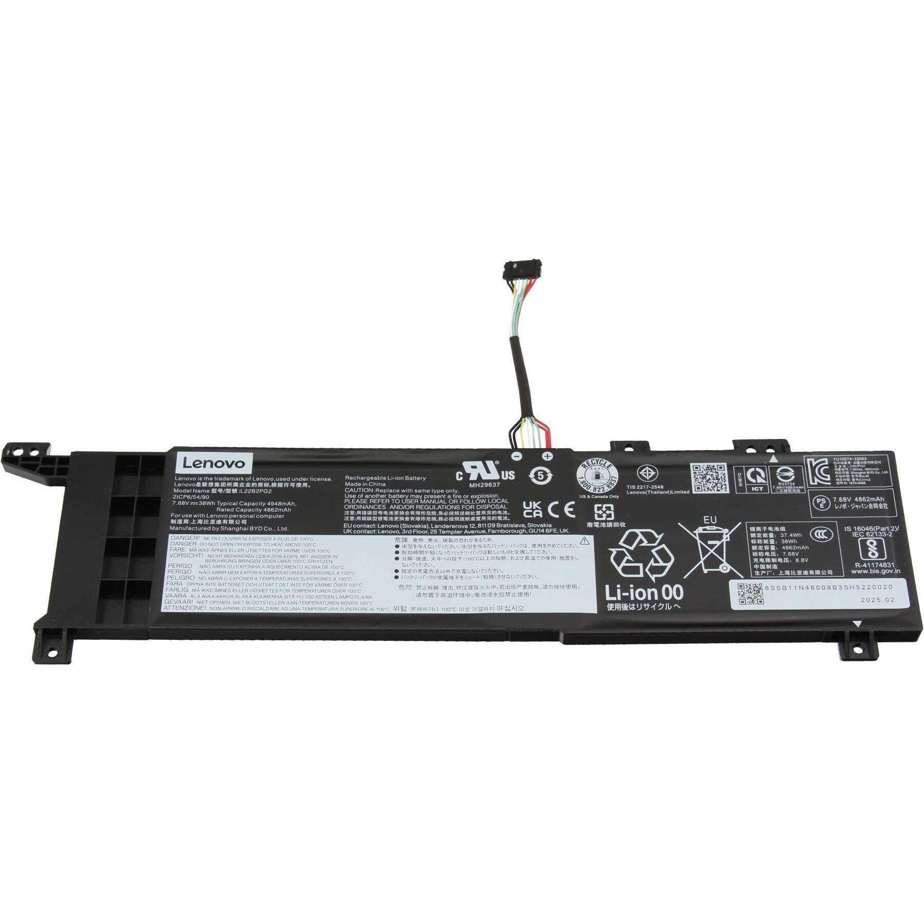 Lenovo L22B2PG2 (2 Zellen, 4948 mAh), Notebook Akku