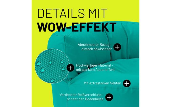 Produktbild Lumaland Sitzsack-Sofa, 320 l Polyester (PES), Türkis