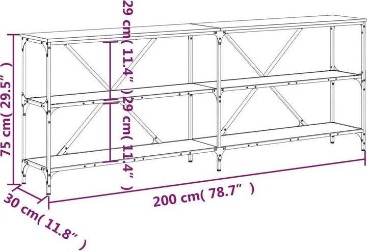 Image du produit vidaXL Konsolentisch (200 x 30 x 75 cm)