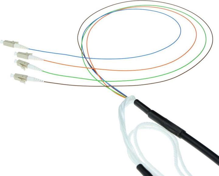 Produktbild ACT 130 meter Multimode 50/125 OM4 indoor/outdoor cable 4 fibers with LC connectors (UTP, CAT8.1, 130 m)