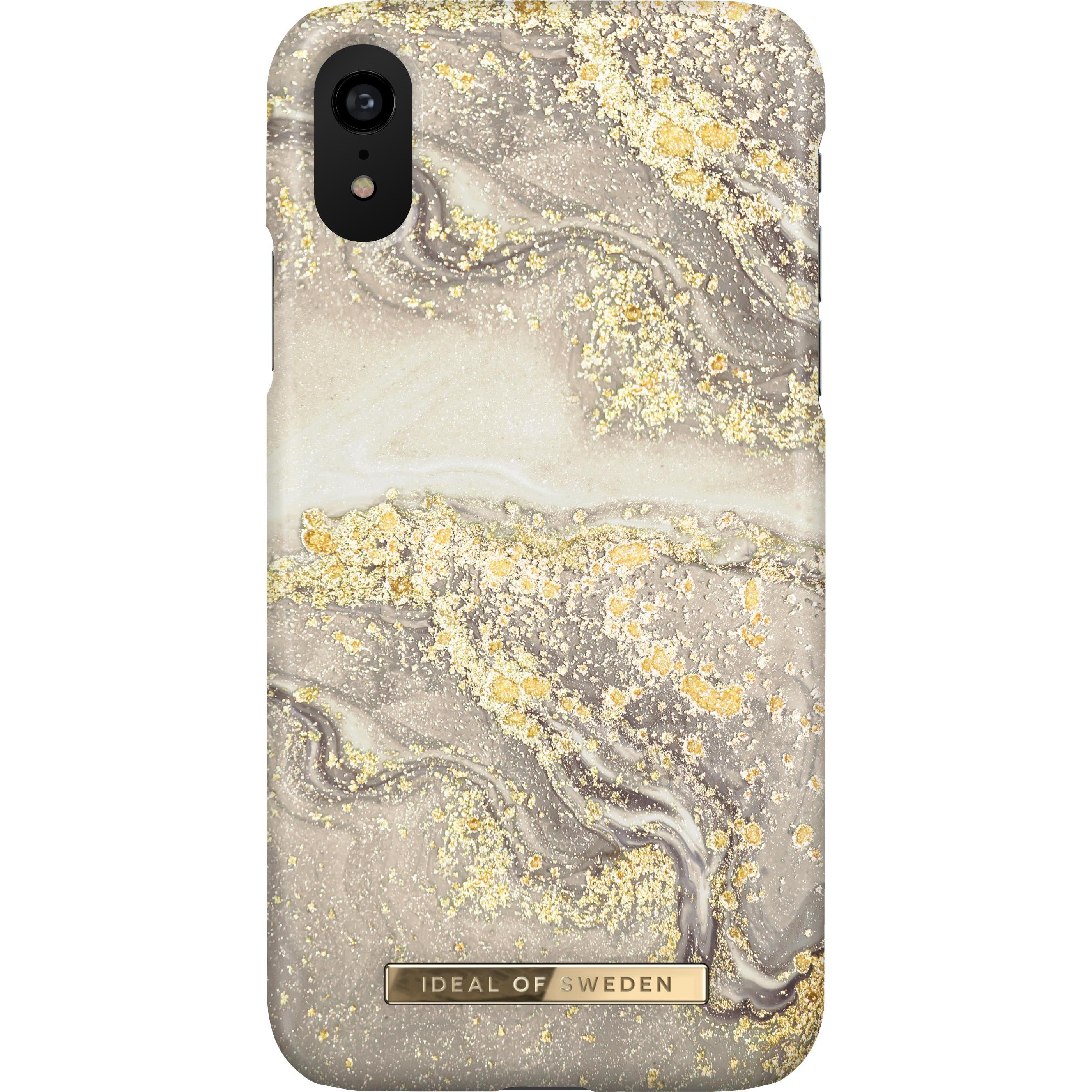 iDeal Of Sweden Sparkle Greige Marble (Apple iPhone XR), Smartphone Hülle, Beige, Gold