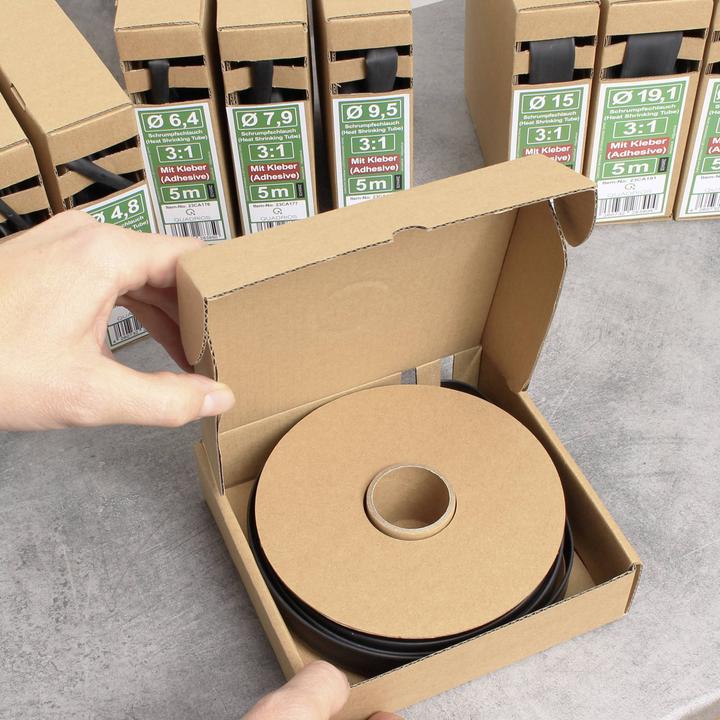 Actual product image Quadrios 23CA174 Heat shrink tubing with adhesive black Shrink ratio:3:1 10 m (10x)
