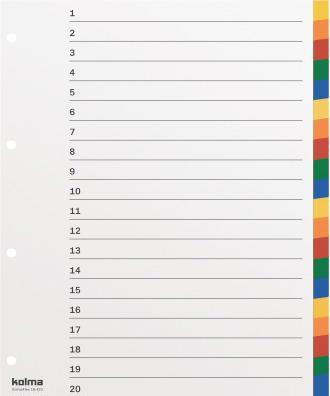 Actual product image Kolma Index A4 XL strong blank 20-piece coloured