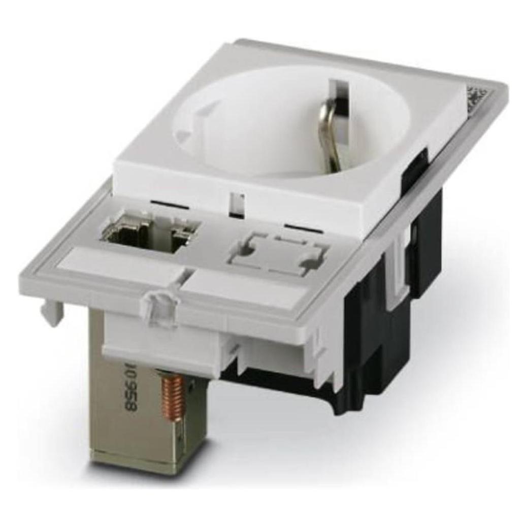 Phoenix Contact Grigio Presa Di Corrente, Vsfpsddrj456abubu Presa Per Pannello Frontale Dati Incl. Rj45