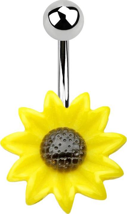 Immagine prodotto Star Piercing Banana argento con girasole a palla (Acciaio chirurgico 316L, senza ottone, Materiale sintetico)