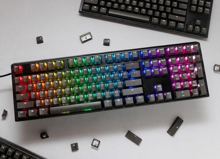 Actual product image Ducky One 3 Aura Black Gaming Keyboard, RGB LED - MX-Brown (DE, Cable)
