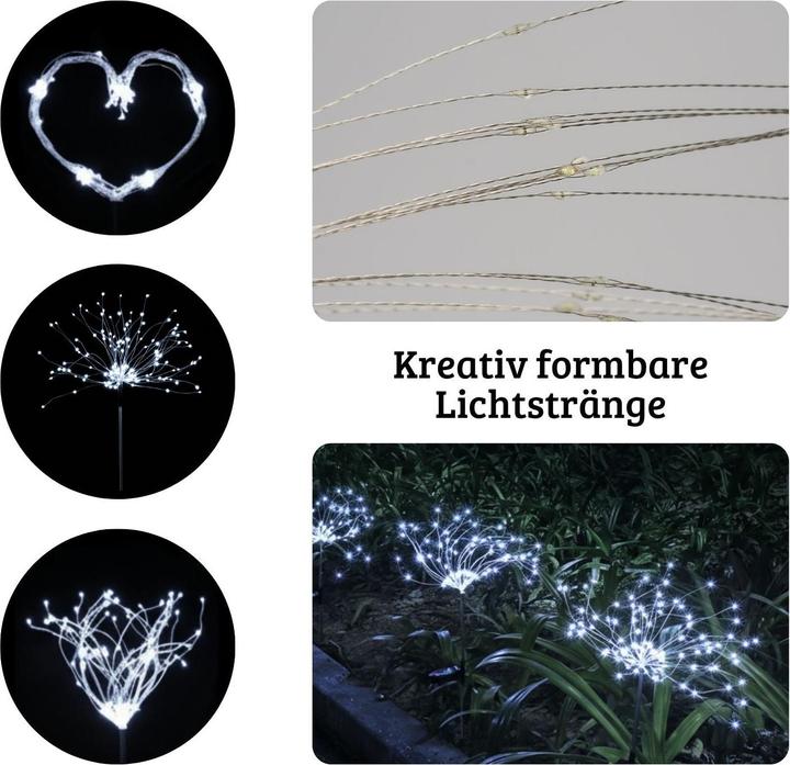 Actual product image Hermex 2er-Set LED Solar-Feuerwerkslichter Lichterkette Gartenleuchte Deko (0.11 m)