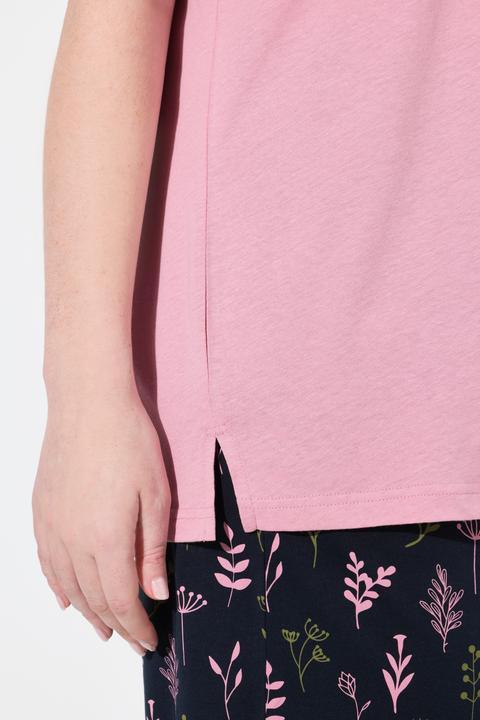 Produktbild Ulla Popken Schlafanzug-Shirt, V-Ausschnitt, Halbarm (60)