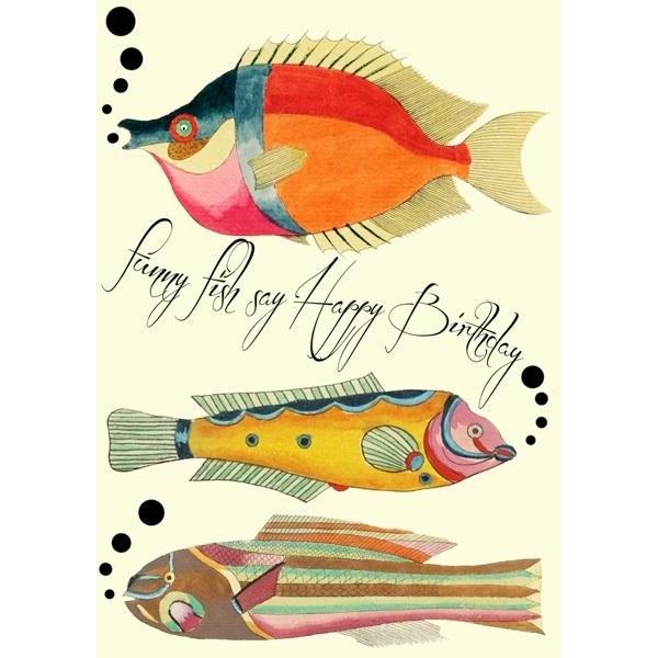 Madame Treacle B6-Karte mit Umschlag Fischgeburtstag (41937711)