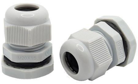 Actual product image Tecline Kabelverschraubungen metrisch, IP68, grau, M20 x 1,5 VPE: 10 Stück