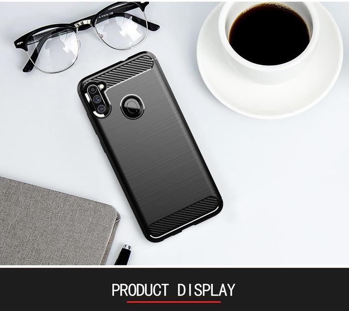 Immagine prodotto Cadorabo TPU Ultra sottile in acciaio inossidabile al carbonio Combi Cover (Samsung Galaxy A11, Samsung Galaxy M11)