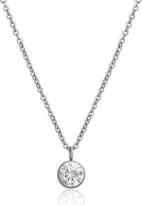 JVD Timeless Steel Necklace With Zircon