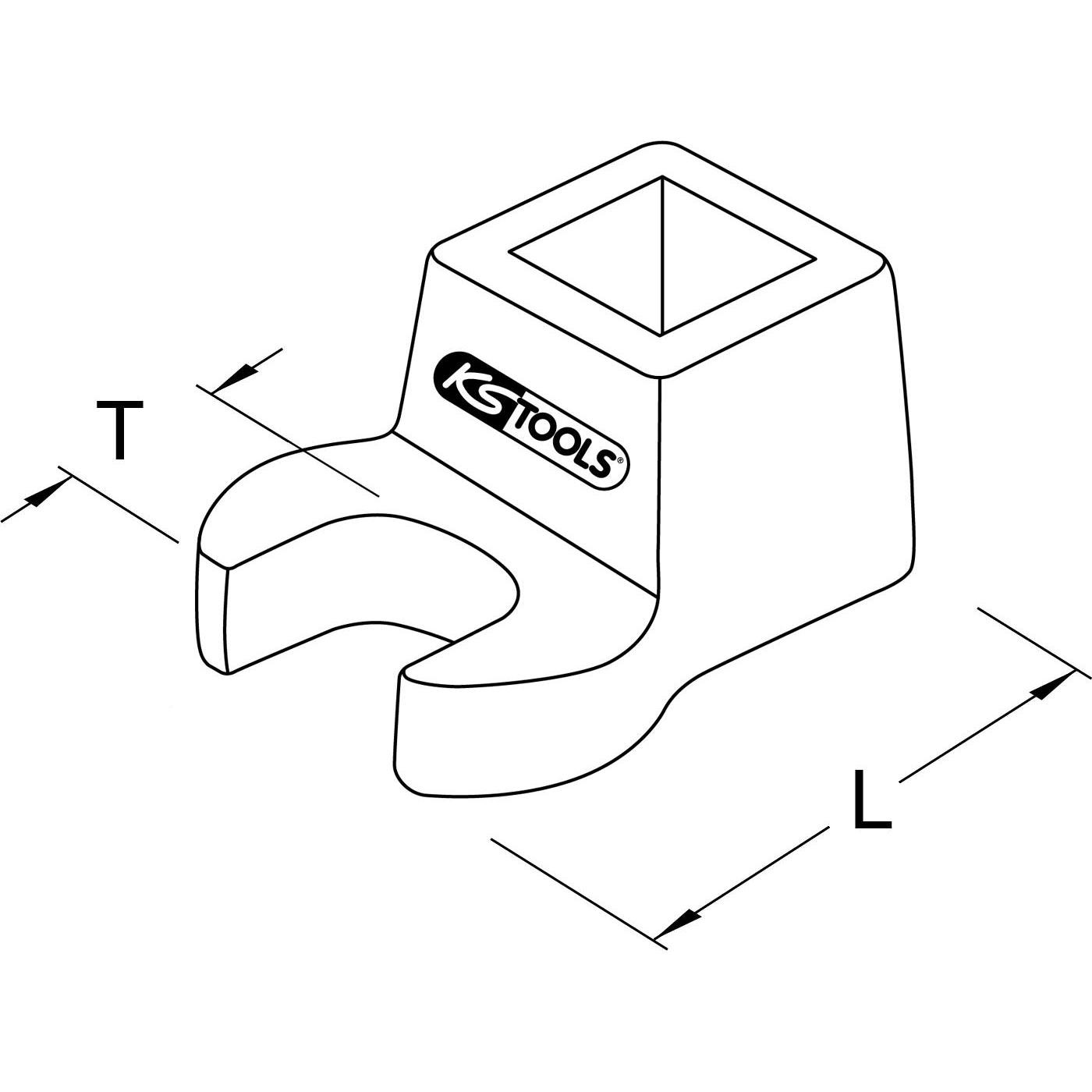 Thumbnail - KS Tools, Schraubenschlüssel, BRONZEplus Krhenfuschlssel, Maulform, Vierkant 1/2 14 mm (963.8494) (14 mm)