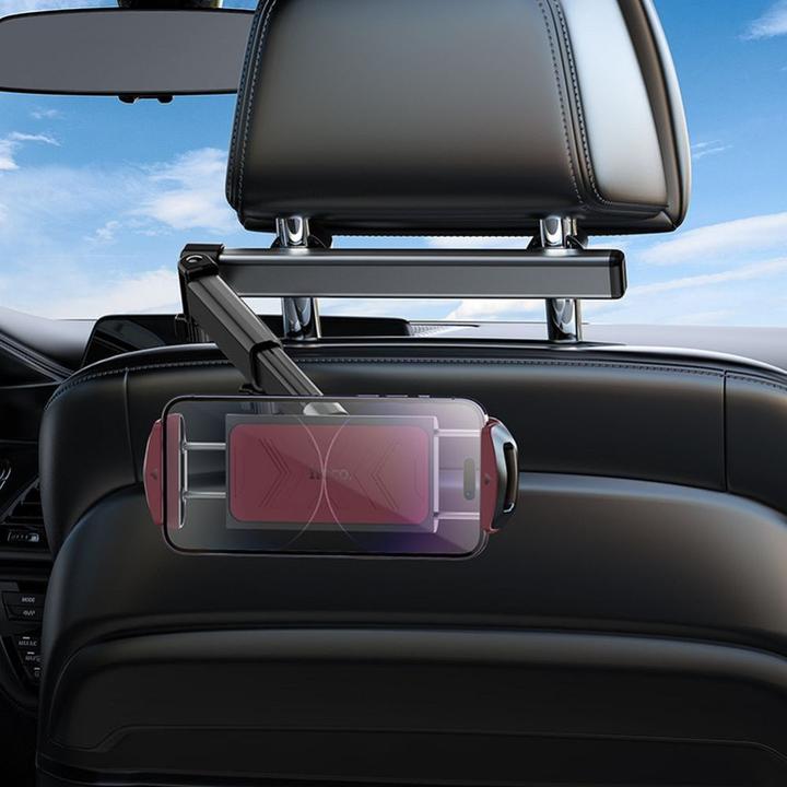 Actual product image Hoco Auto holder telescopic car holder for headrest (4,5" - 13") H69 black and red