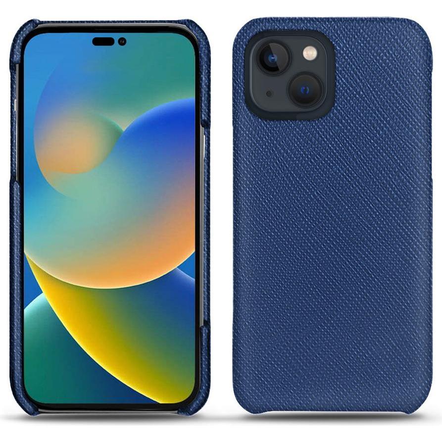 Noreve Lederschutzhülle (Apple iPhone 14), Smartphone Hülle, Blau