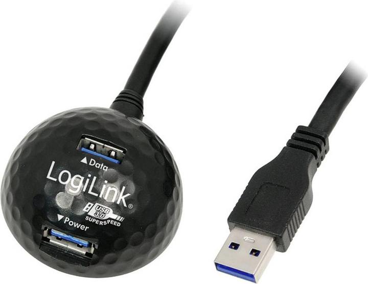 Actual product image LogiLink USB 3.0 Docking Station, 2-fold, with charging function Connection PC: USB plug, connection Docking (USB-A, 2 ports)