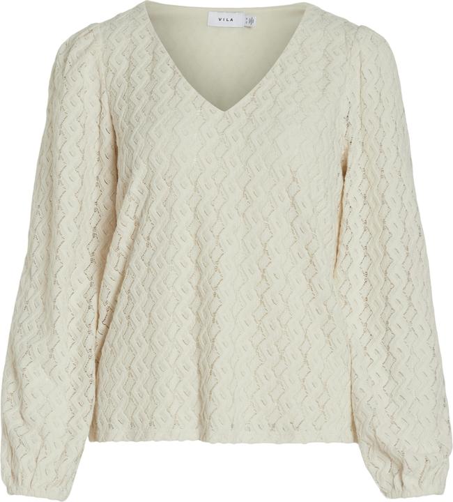 Vila V-Ausschnitt Oberteil mit langen Ärmeln (M)