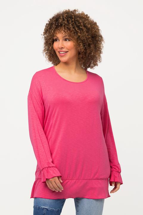 Immagine prodotto Ulla Popken Maglia dal taglio oversize con volant, scollo a girocollo e maniche lunghe (46, 48)