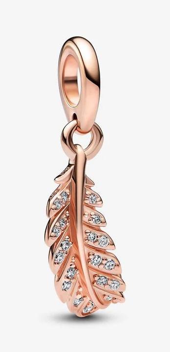 Immagine prodotto Pandora Ciondolo con piuma curva fluttuante (Metallo placcato oro rosa)