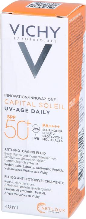 Actual product image Vichy Capital Soleil Fluid UV-AGE (Sun cream face, SPF 50+, 40 ml, 65 g)