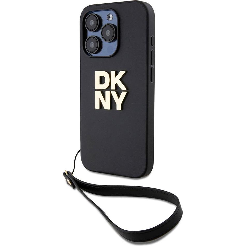 DKNY DKHCP15XPBSWSK iPhone 15 Pro Max 6.7" czarny/black hardcase Wrist Strap Stock Logo (Apple iPhone 15 Pro Max), Smart...