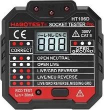 Actual product image Habotest HT106D Socket tester (CAT II 300V)