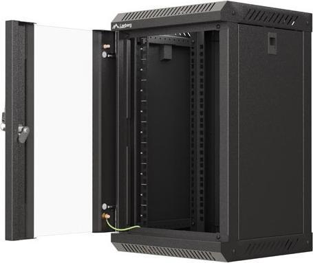 Produktbild Lanberg Szafa Instalacyjna Rack Wisząca 10 9u 300x300 Czarna Drzwi Przeszklone (Flat Pack) (9 HE, 10 Zoll Rack)