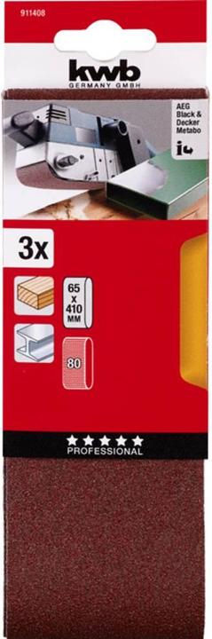 Image du produit kwb Bande abrasive 65X410 grain 80 (80)