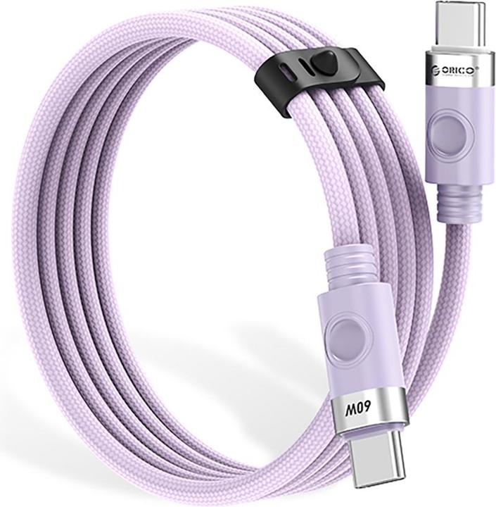 Actual product image Orico Cable CDX 60W 3A Power Delivery USB-C - USB-C 1m Cable - Purple (1 m, USB 2.0, 60 W)