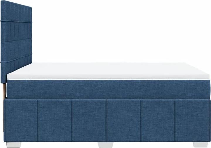 Produktbild vidaXL Boxspringbett Doppelbett Polsterbett Bett Matratze Blau 160x200cm Stoff (160 x 200 cm)