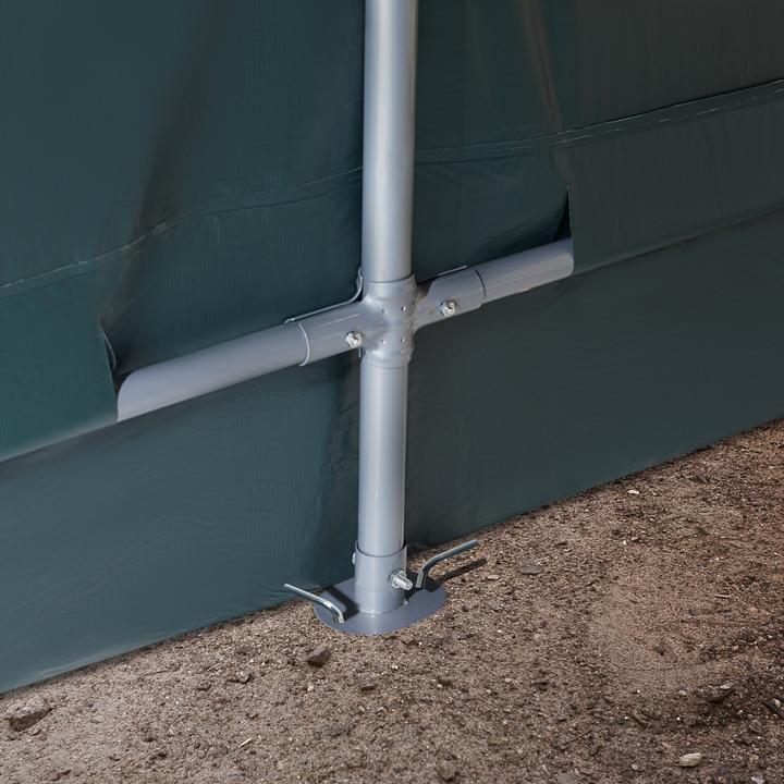 Actual product image Toolport Zeltgarage ca. 2,4 x 3,6 m PREMIUM Carport PE 600 N Plane Unterstand Lagerzelt Garage in dunkelgrün