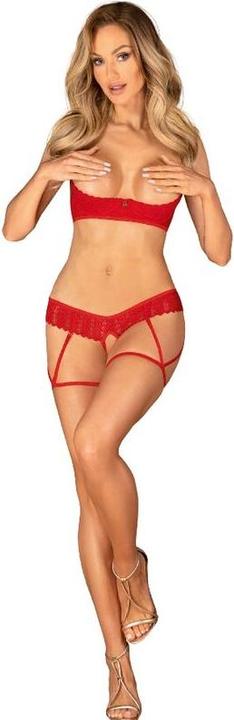 Productafbeelding Obsessive Ingridia 2teiliges Offenes Set Rot (XL, XXL)